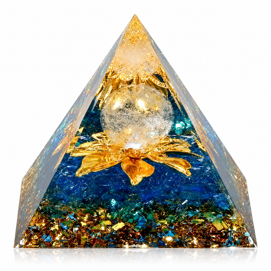 Blue Aqua Orgonite Crystal Pyramid (80 mm)