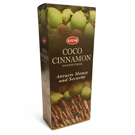 HEM Coconut Cinnamon Incense Sticks - Hand-Rolled in India, 120 Count