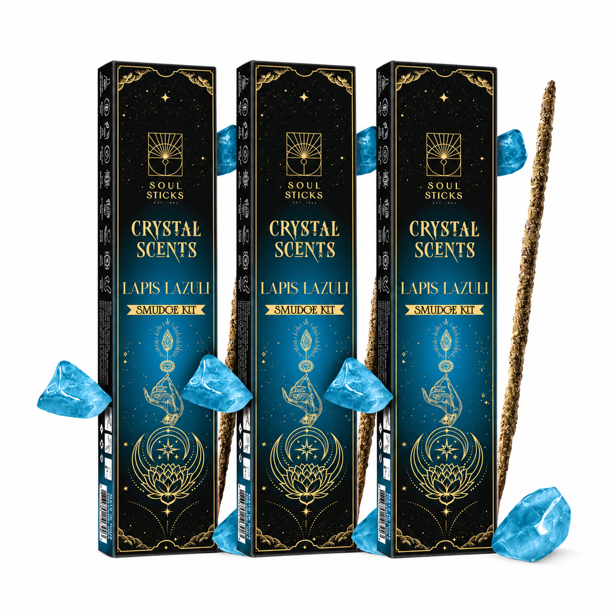 Lapis Lazuli Crystal Scents Smudge Kit - 3 Pack