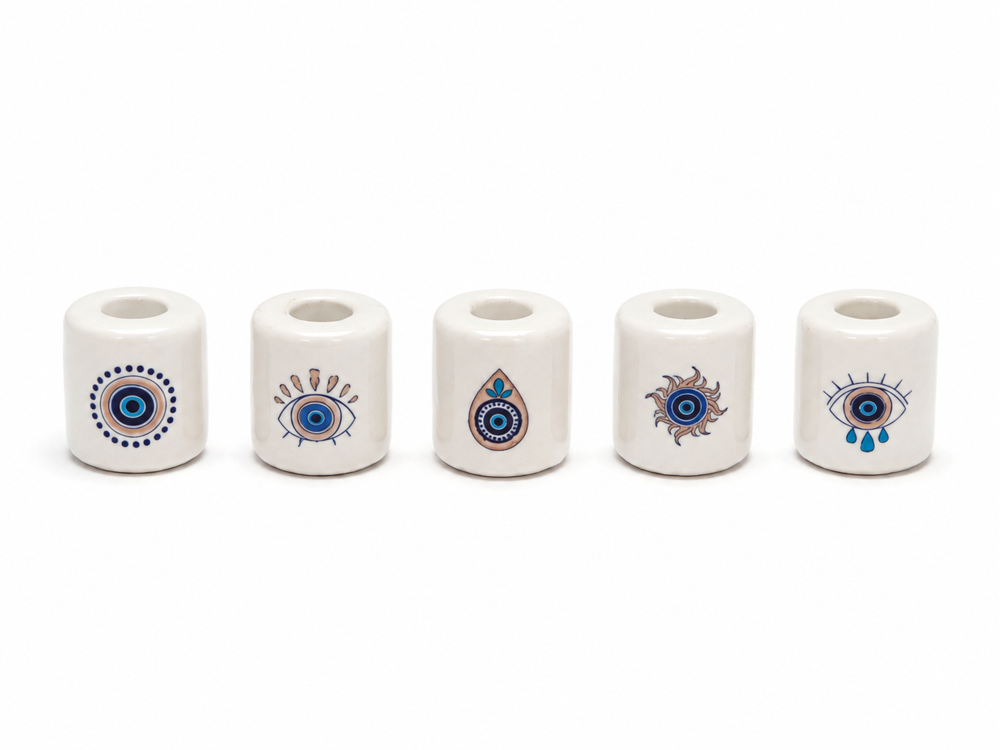 Ceramic Candle Holder Evil Eye Variety Pack of 5