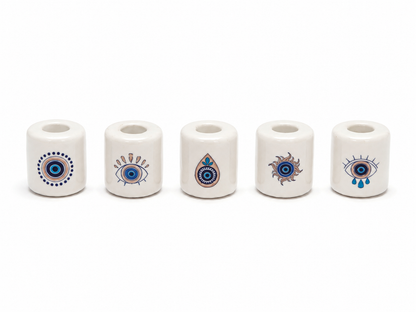 Ceramic Candle Holder Evil Eye Variety Pack of 5