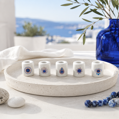 Ceramic Candle Holder Evil Eye Variety Pack of 5