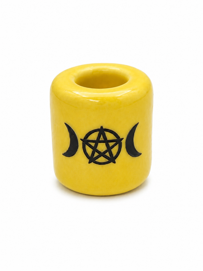 Ceramic Candle Holder Triple Moon Pentacle Pack of 5