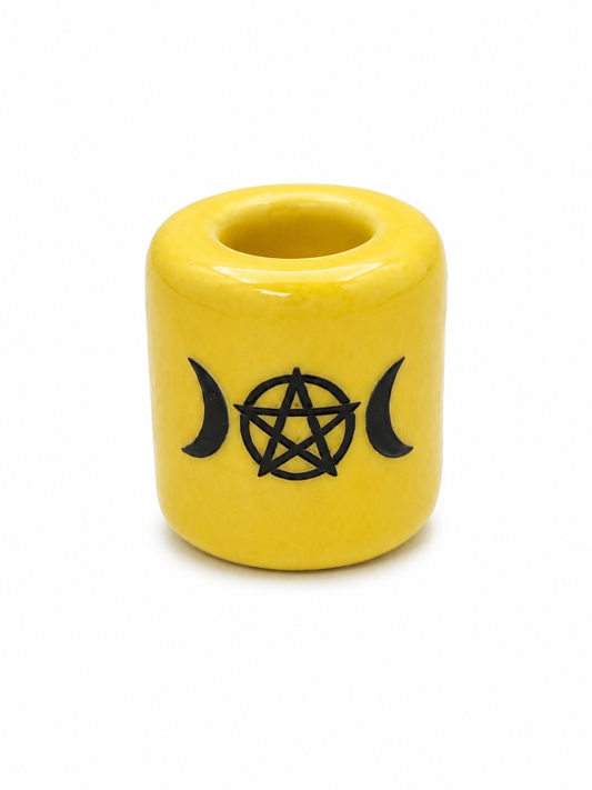 Ceramic Candle Holder Triple Moon Pentacle Pack of 5