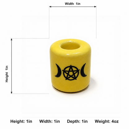 Ceramic Candle Holder Triple Moon Pentacle Pack of 5
