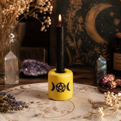 Ceramic Candle Holder Triple Moon Pentacle Pack of 5