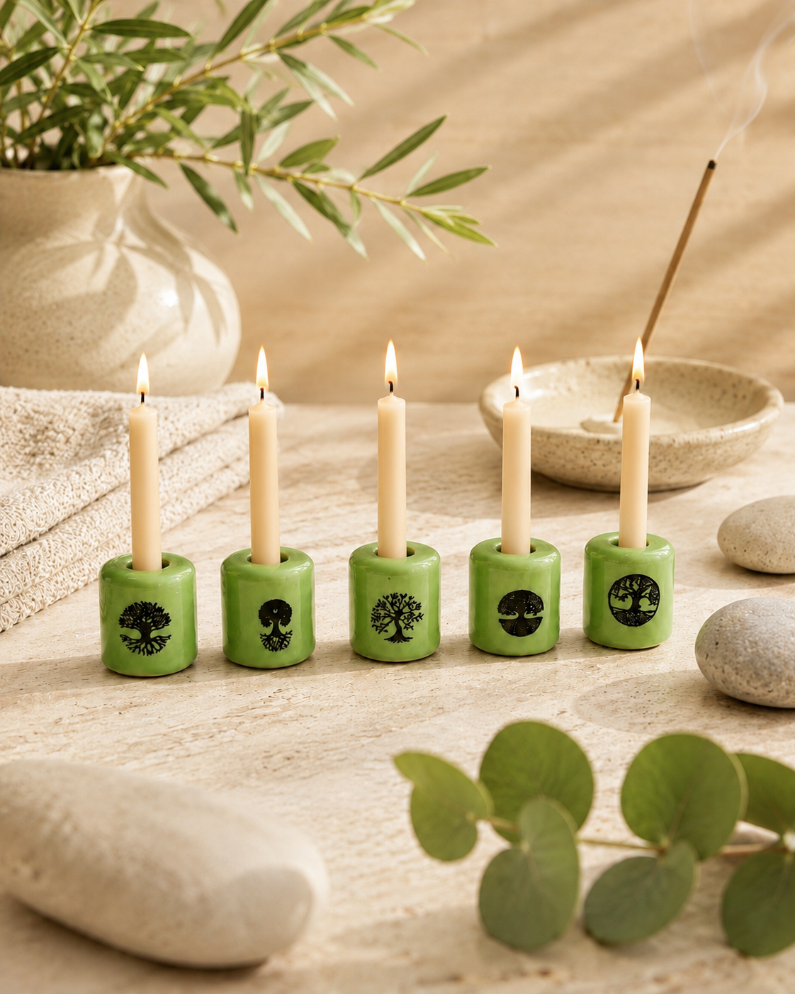 Ceramic Candle Holder Tree of Life Variety Pack of 5