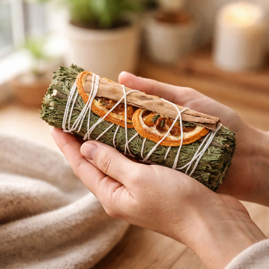 Orange, Cinnamon & Cedar Sage Smudge Sticks with Smudge Guide, 3-Pack
