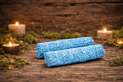 Nag Champa Scented Blue Sage Smudge Sticks Duo
