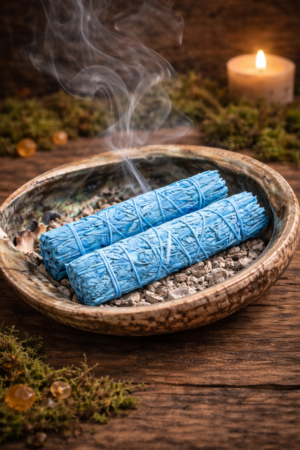 Nag Champa Scented Blue Sage Smudge Sticks Duo