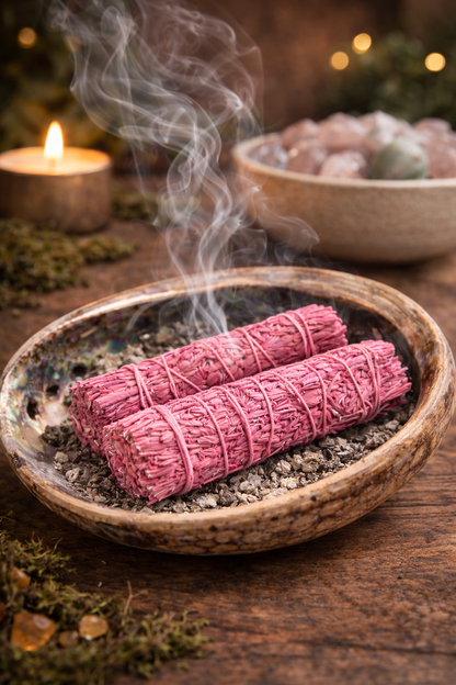Rose Scented Blue Sage Smudge Sticks Duo