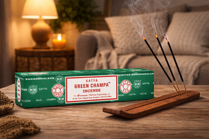 Satya Green Champa Incense Sticks 15 g, 12-Box Case