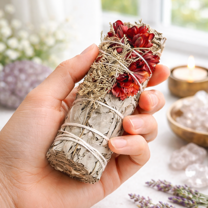 Passion Floral Sage Smudge Sticks with Smudge Guide, 3-Pack