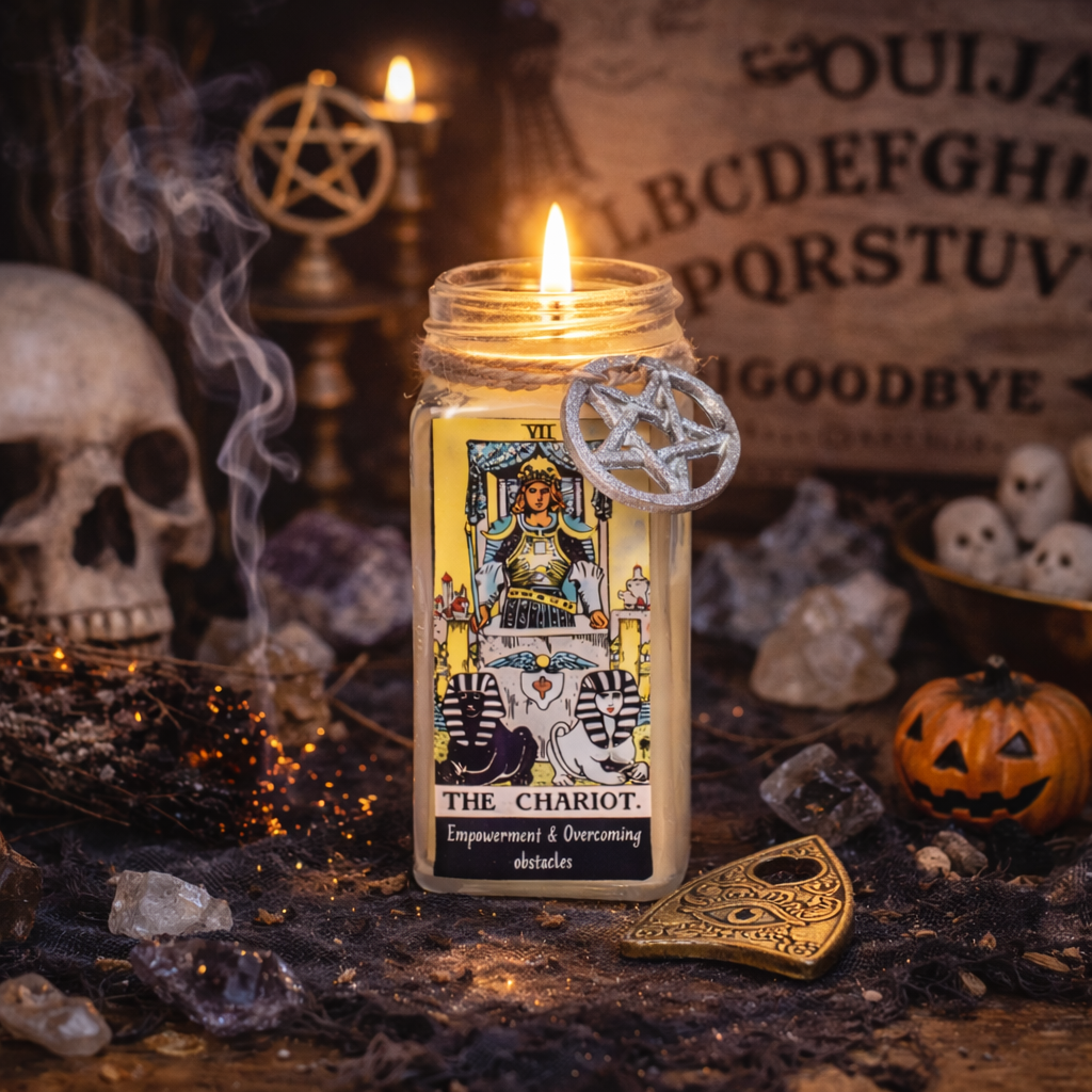 The Chariot Tarot Card Smudge Candle (6 OZ)