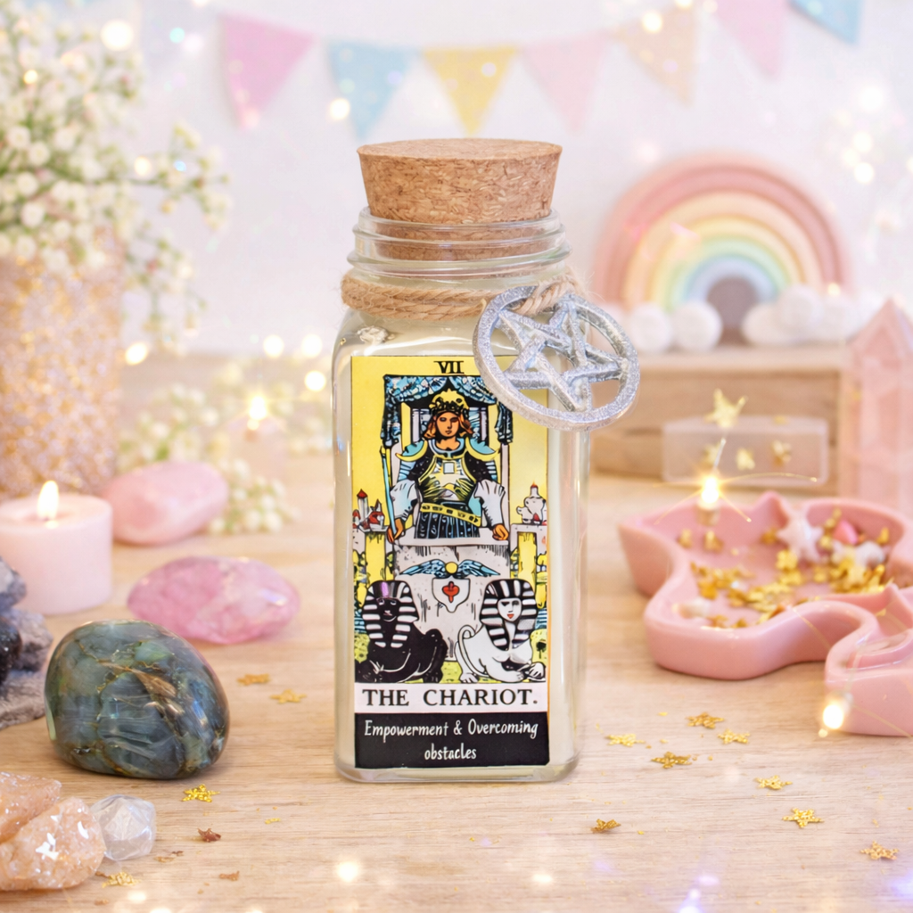 The Chariot Tarot Card Smudge Candle (6 OZ)