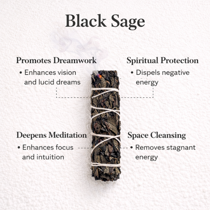 Mini Black Sage Smudge Kit with Smudge Guide