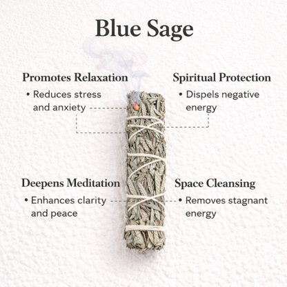 Blue Sage Smudge Sticks with Smudge Guide, 3-Pack
