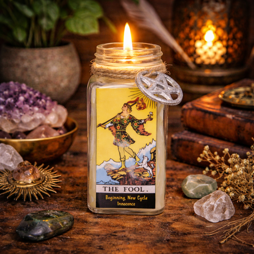 The Fool Tarot Card Smudge Candle (6 OZ)