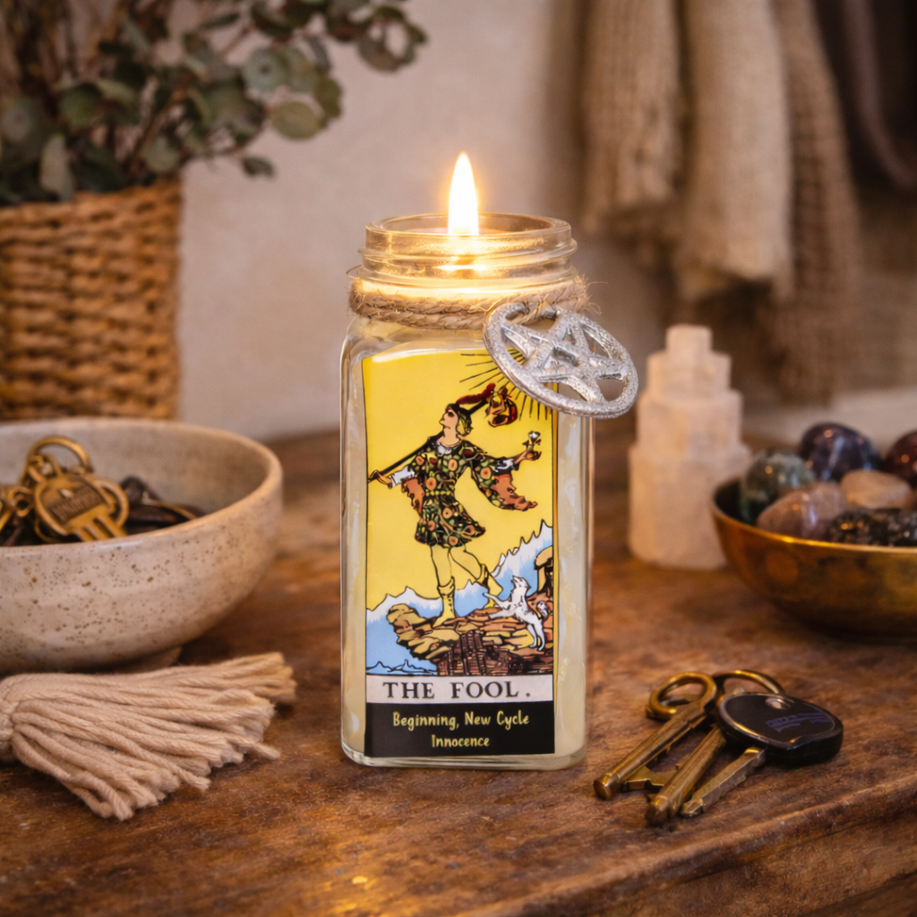 The Fool Tarot Card Smudge Candle (6 OZ)