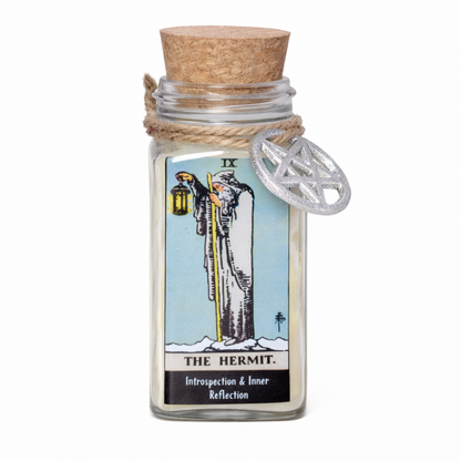The Hermit Tarot Card Smudge Candle, 6 oz