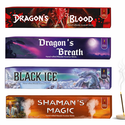 Soul Sticks, Dragon Series Masala Incense Sticks Variety Pack
