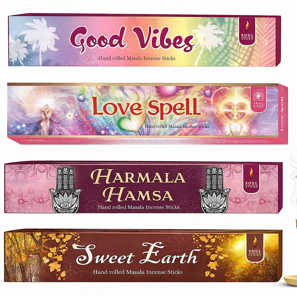 Soul Sticks, Peace & Love Masala Incense Sticks Variety Pack