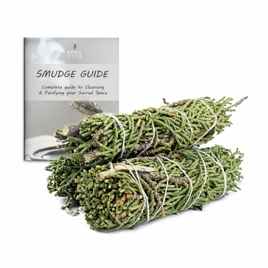Juniper Sage Smudge Sticks with Smudge Guide, 3-Pack
