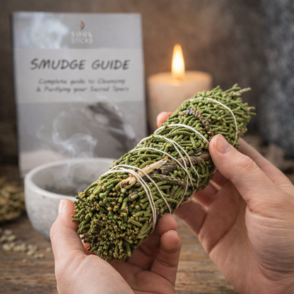 Juniper Sage Smudge Sticks with Smudge Guide, 3-Pack