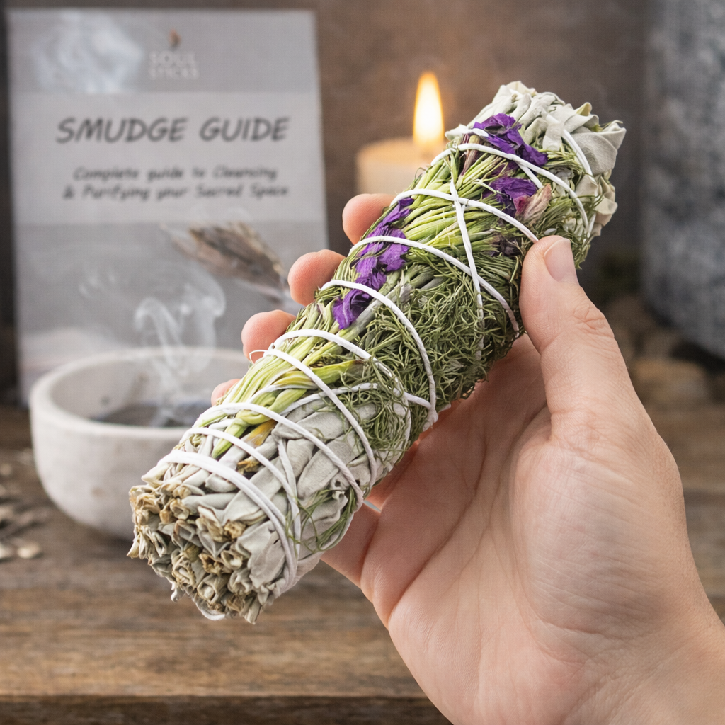 Good Life Floral Sage Smudge Sticks with Smudge Guide, 3-Pack