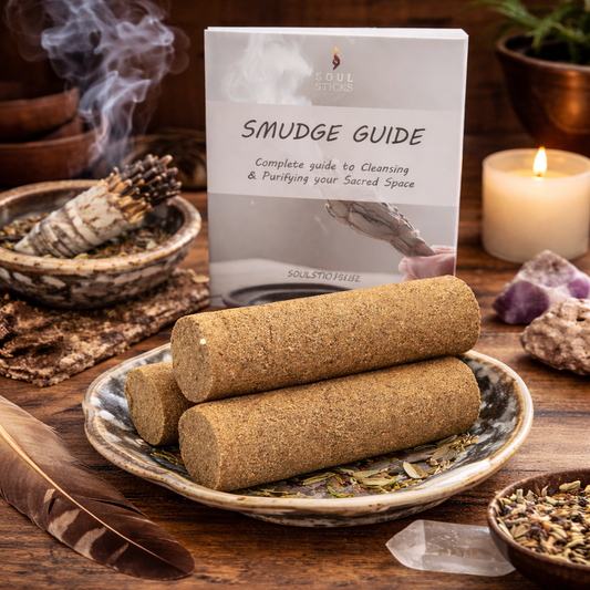 Eucalyptus Sage Sacred Wand Smudge Sticks with Guide, 3-Pack