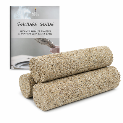 White Sage Sacred Wand Smudge Sticks with Smudge Guide - 3 Pack