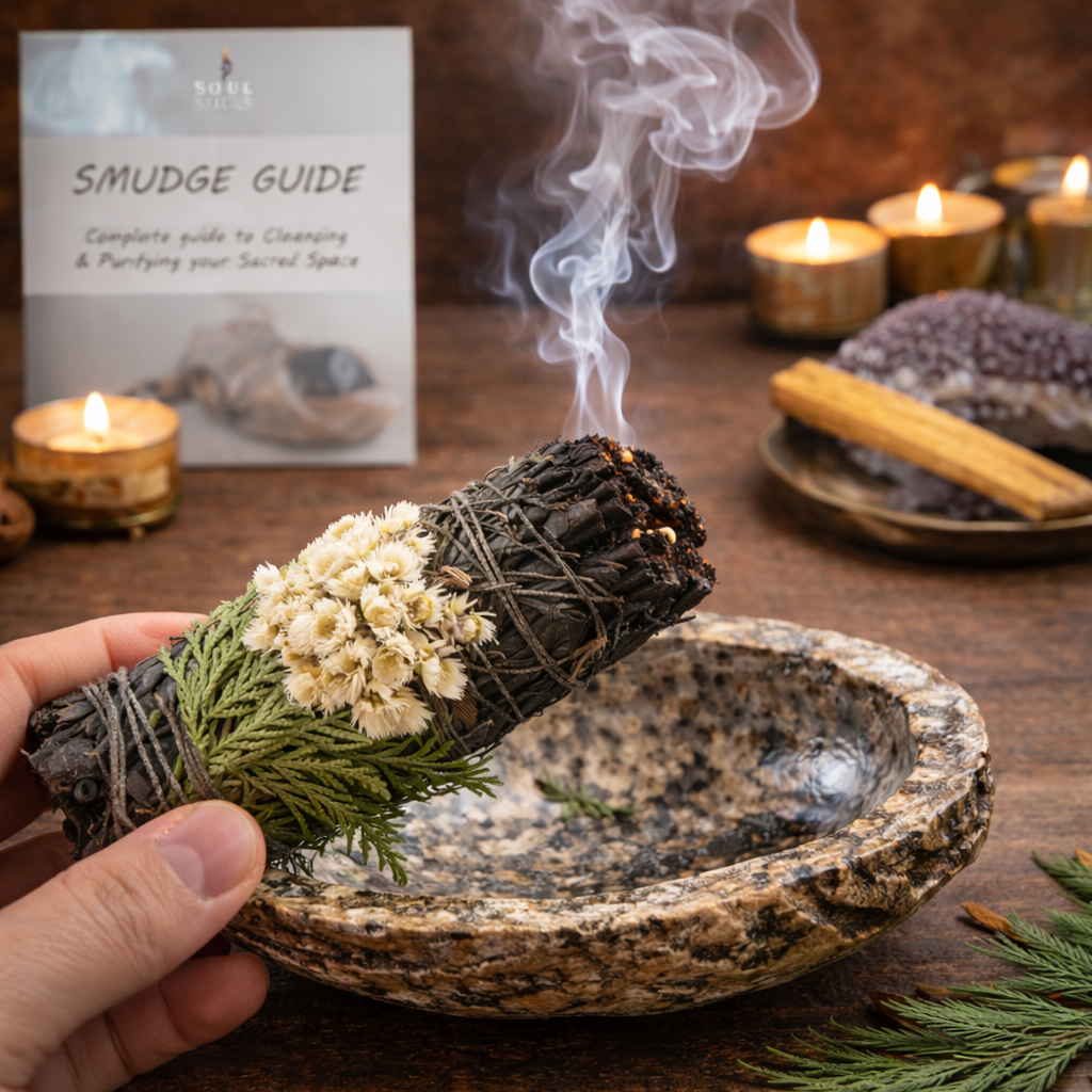 Midnight Bloom Floral Sage Smudge Sticks with Smudge Guide - 3 Pack