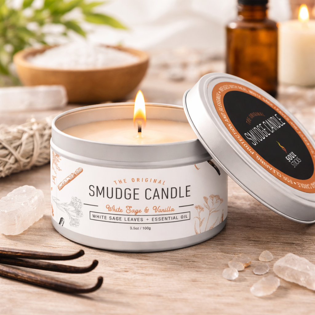 Soul Sticks White Sage & Vanilla Smudge Candle (3.5 oz)