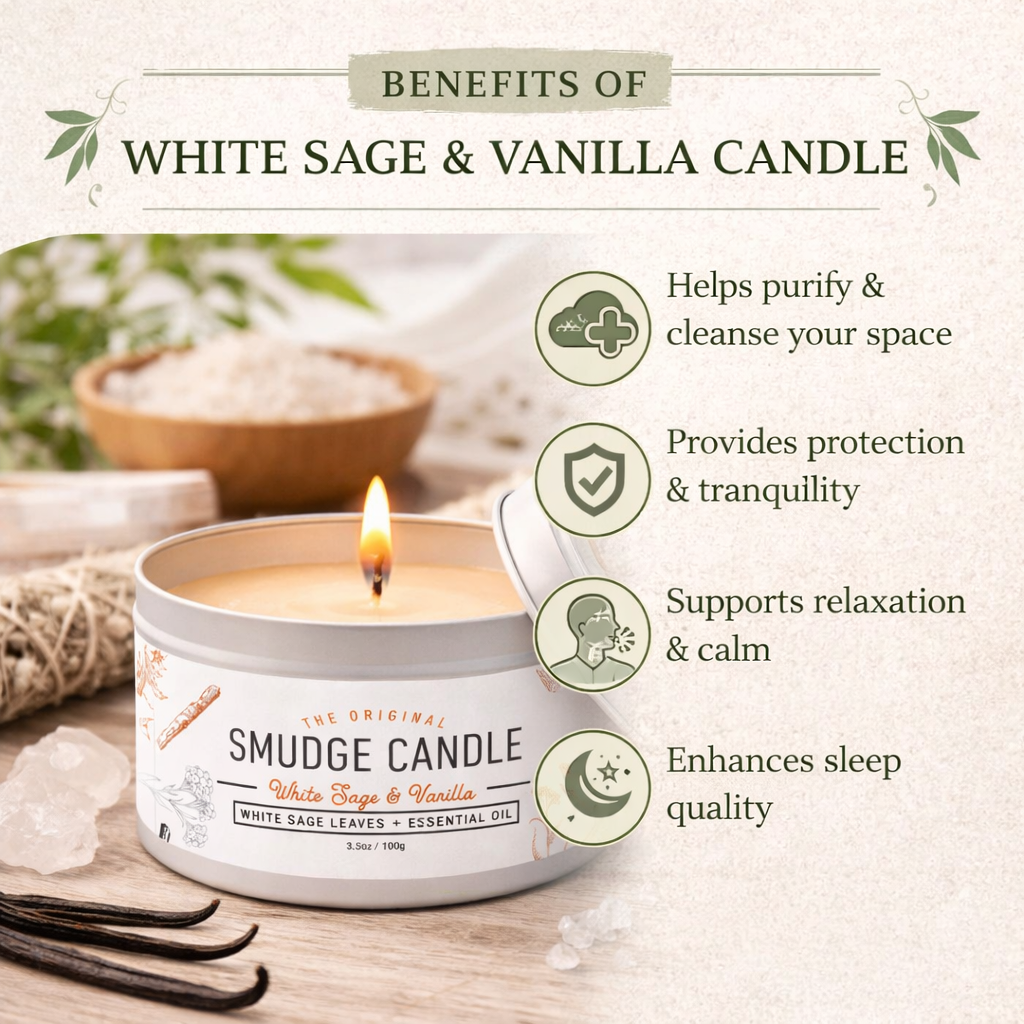 Soul Sticks White Sage & Vanilla Smudge Candle (3.5 oz)