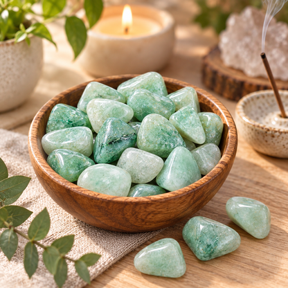 Green Aventurine Tumbled Crystal Stones for Luck Prosperity Abundance and New Beginnings