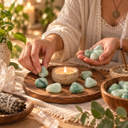 Green Aventurine Tumbled Crystal Stones for Luck Prosperity Abundance and New Beginnings