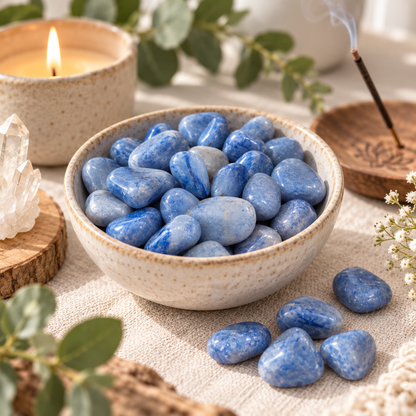 Blue Aventurine Tumbled Crystal Stones for Calm Focus Confidence and Inner Peace