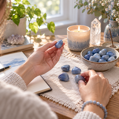 Blue Aventurine Tumbled Crystal Stones for Calm Focus Confidence and Inner Peace