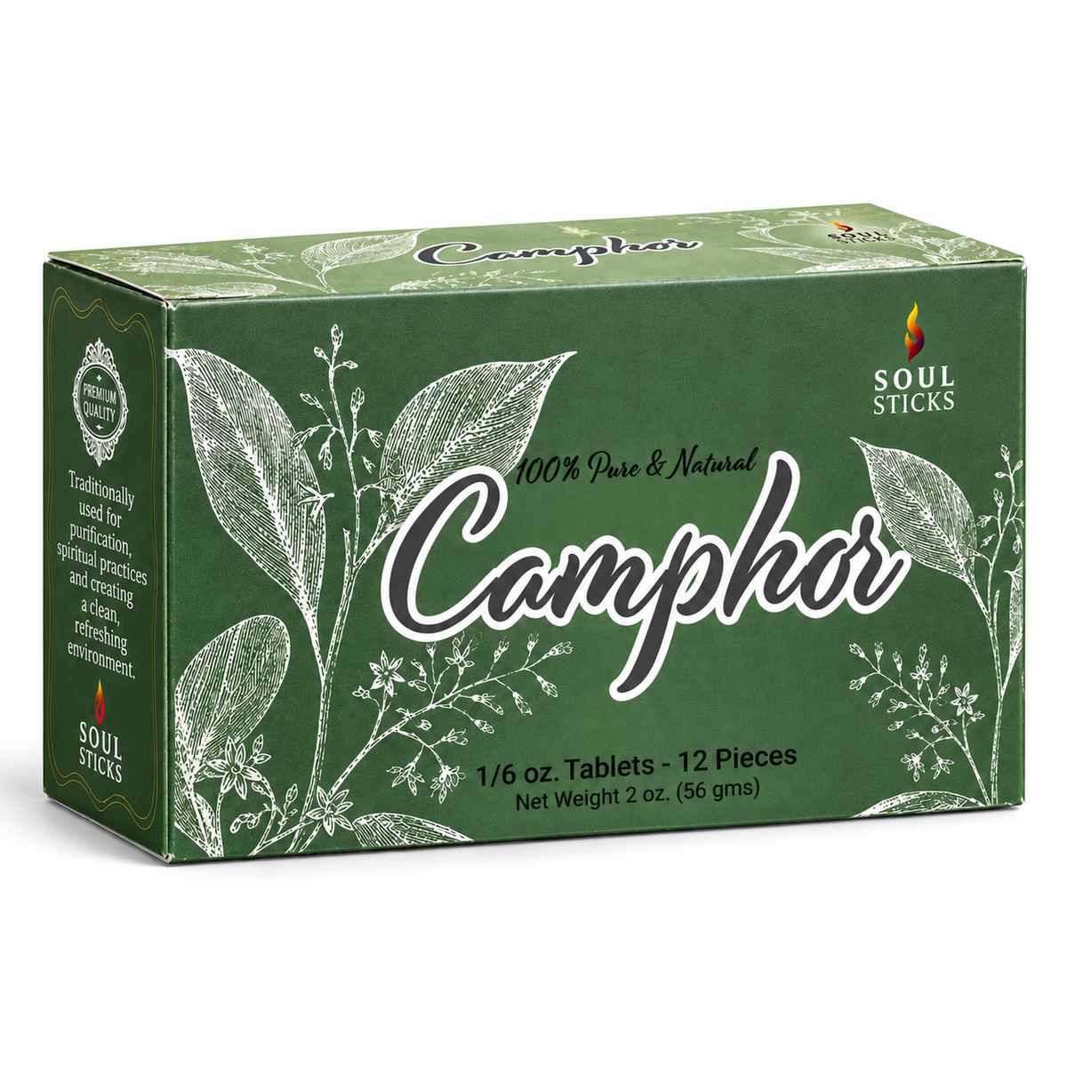 Natural Camphor Tablets (Kapur) – Camphor Blocks for Puja, Aarti, Cleansing & Ritual Use