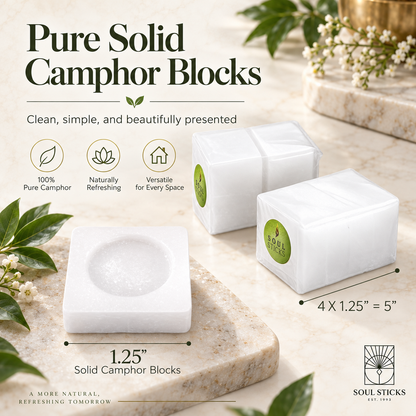 Natural Camphor Tablets (Kapur) – Camphor Blocks for Puja, Aarti, Cleansing & Ritual Use