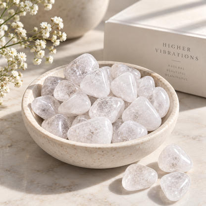 Clear Quartz Tumbled Crystal Stones for Clarity Cleansing Positive Energy and Intention Setting