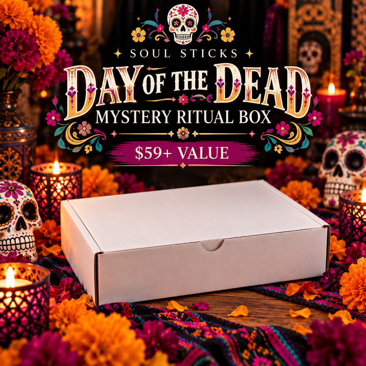 Soul Sticks Day of the Dead Mystery Ritual Box – 7 Surprise Products – $37+ Value