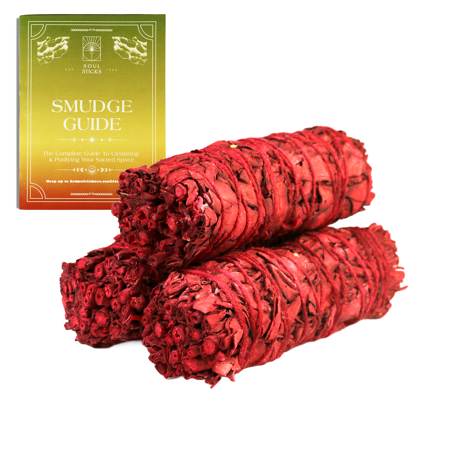 Dragon's Blood Sage Smudge Sticks with Smudge Guide (3 PK)