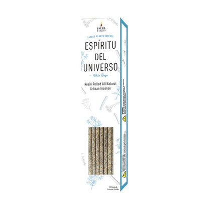 Espiritu del Universo White Sage Resin Rolled Incense Sticks