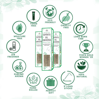 Espiritu del Universo Frankincense & Patchouli Resin Rolled Incense Sticks