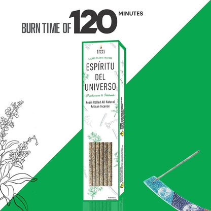 Espiritu del Universo Frankincense & Patchouli Resin Rolled Incense Sticks