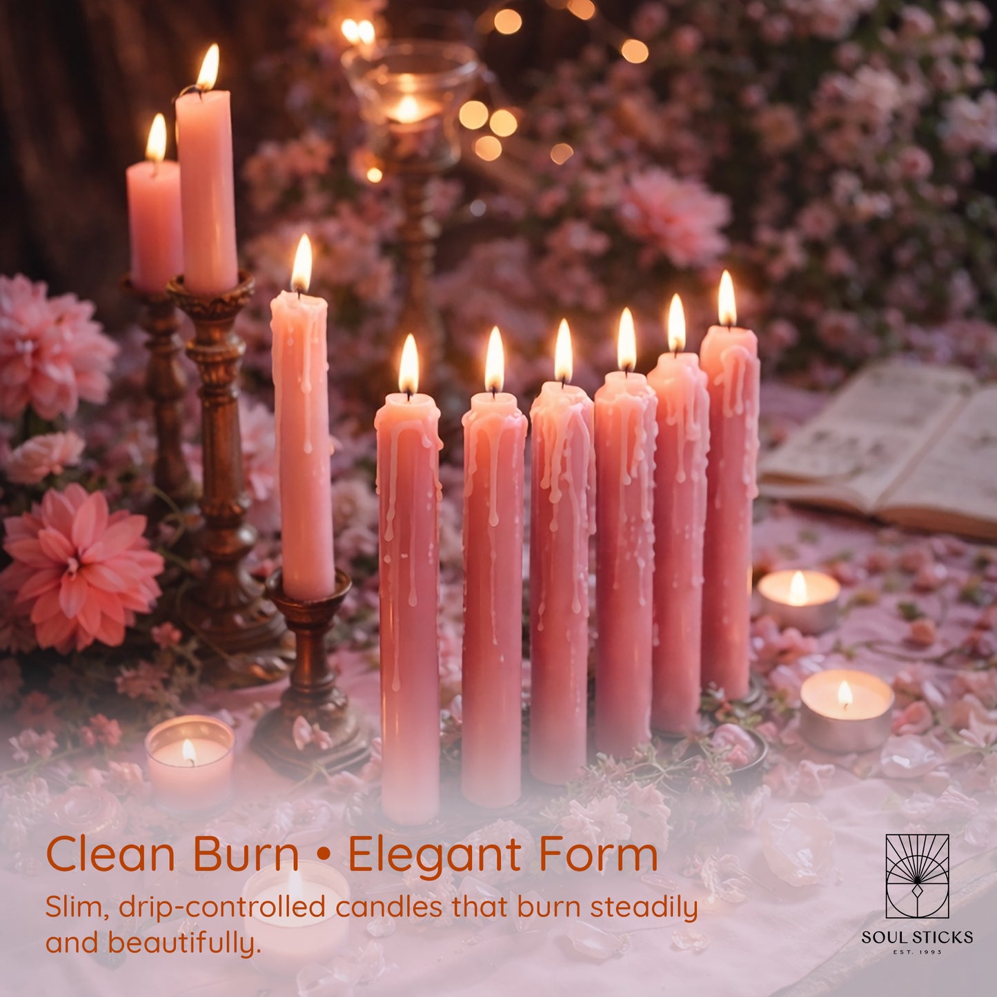 SOUL STICKS 4" Premium Magic Spell Chime Taper Candles Bulk 20 Pack for Rituals, Ceremonies, Meditation, Altar and Spells