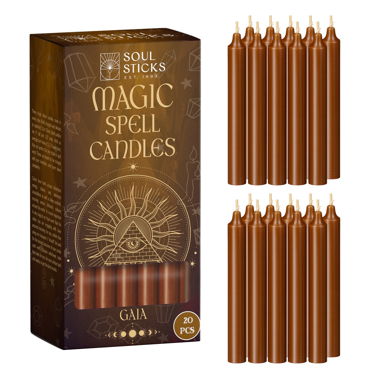 SOUL STICKS 4" Premium Magic Spell Chime Taper Candles Bulk 20 Pack for Rituals, Ceremonies, Meditation, Altar and Spells