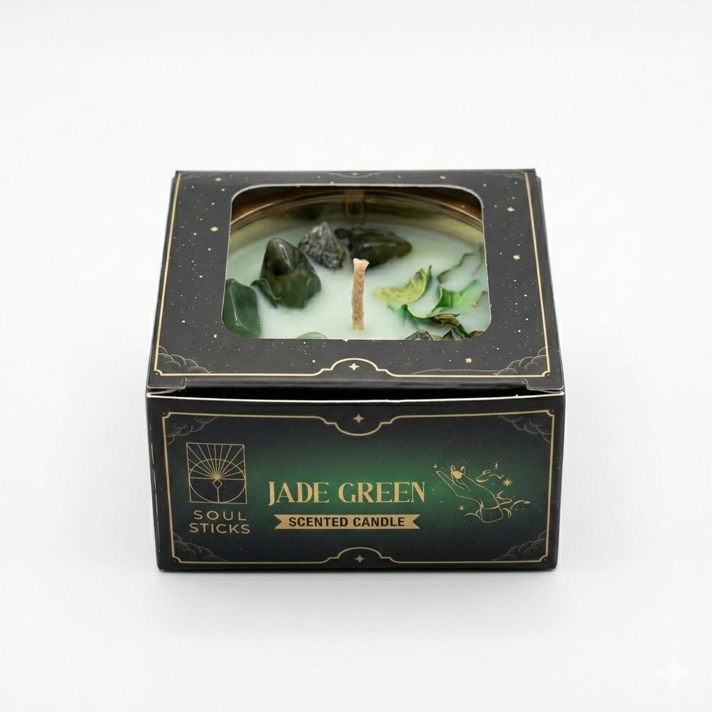 Crystal Smudge Candle Jade