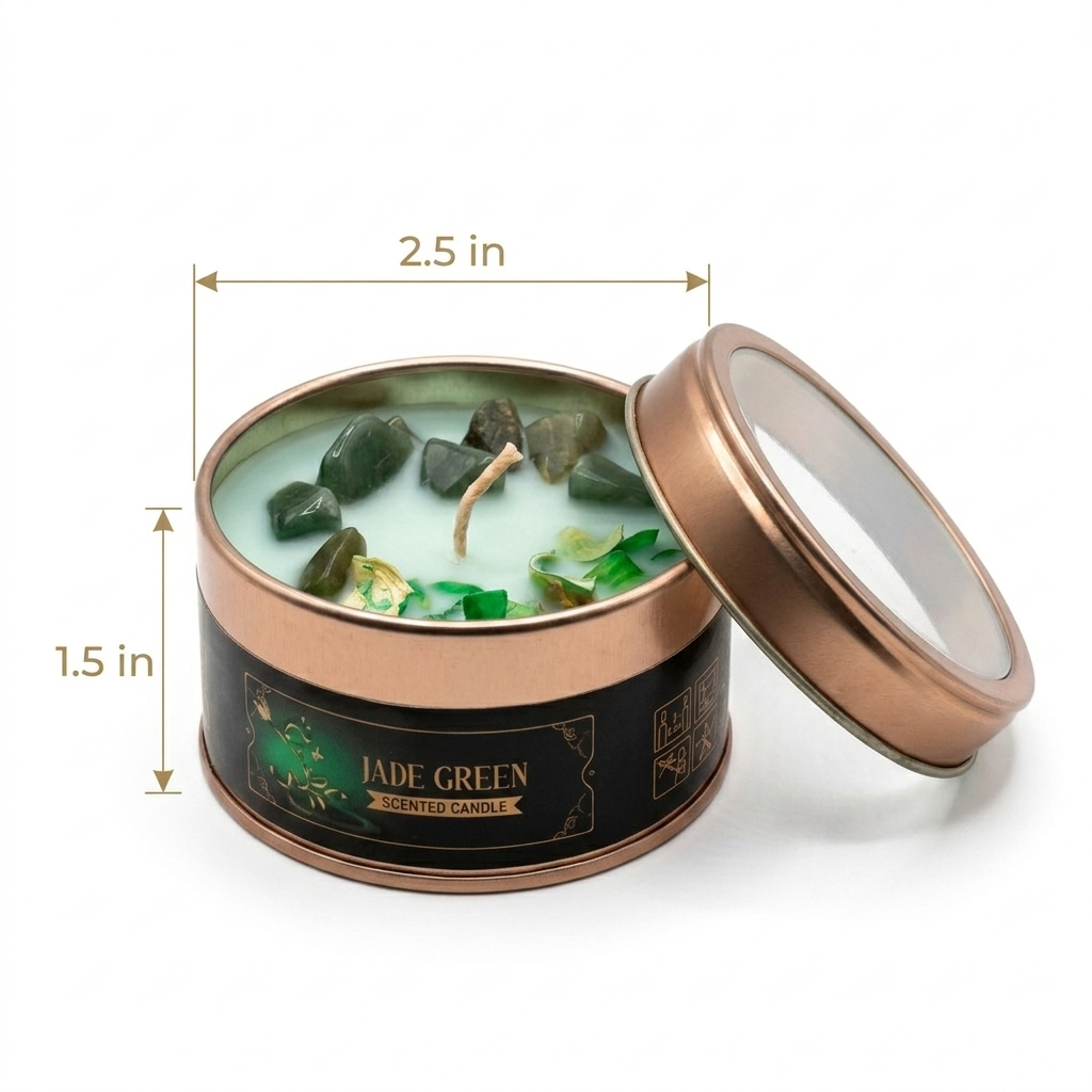 Crystal Smudge Candle Jade